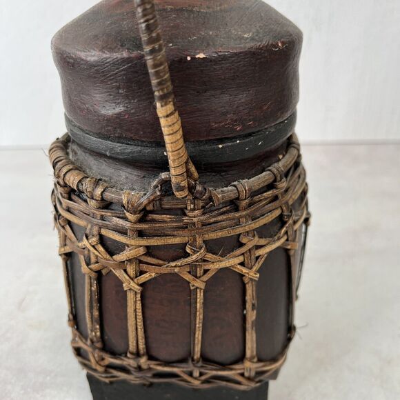 Asian Lacquered Wood And Bamboo Tea Rice Storage Box Home Decor - Picture 7 of 15